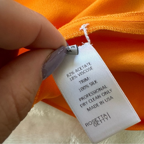 Rosetta Getty Keyhole Bias Silk T-Shirt Dress in Tange Tangerine Size 8 - Picture 5 of 10